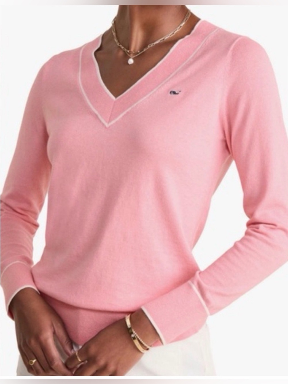 Vineyard Vines Women's Sweaters Vineyard Vines Cotton Cashmere Heritage V-Neck S